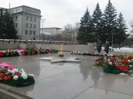 Мемориал у "Вечного огня славы", павшим воинам-иркутянам, фотография 3