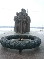 Вечный огонь у Мемориала павшим во Второй Мировой войне. Самарская область, город Сызрань