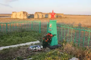 Могила воина ВОВ - хутор Большая Хлоповая, Морозовский район, Ростовская область, фотография 5