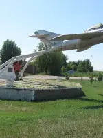 Самолет МИГ – Памятник воинам 4-й Воздушной армии, Россия, Краснодарский край, Кавказский район, станица Дмитриевская