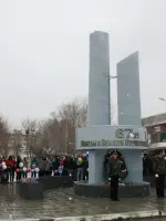 Памятный обелиск в пос. Дубинино г. Шарыпово Красноярского края, улица Пионеров КАТЭКА