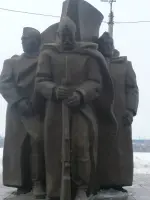Вечный огонь у Мемориала павшим во Второй Мировой войне. Самарская область, город Сызрань, Советская улица
