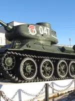Памятник героям-Нижнеднепровцам. Танк Т-34, Россия, Нижегородская область, Володарский район, поселок Новосмолинский