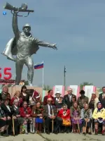 Памятник погибшим войнам в п.Просвет, Россия, Самарская область, Волжский район, поселок Просвет