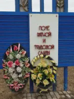 Памятный знак в честь летчиков 766-штурмового Краснознаменного, ордена Кутузова авиаполка (1941-1943 гг.) "Поле ратной и боевой славы", Россия, Московская область, Талдомский район, деревня Юркино