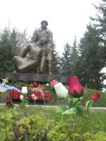 Памятник односельчанам – участникам ВОВ, Россия, Алтайский край, Барнаул, поселок Черницк, Школьная улица