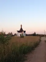 Поминальный храм-часовня прп. Сергия Радонежского на месте «прощального» камня в дер. Коровино, Россия, Тверская область, Конаковский район, деревня Коровино