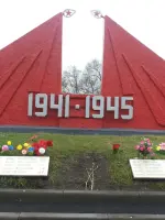 Мемориальный комплекс на братской могиле городского кладбища города Абакан, Россия, Республика Хакасия, Абакан