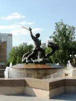Памятник-фонтан Георгию Победоносцу, Россия, Московская область, Ленинский район, Видное, 2-й микрорайон
